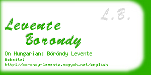 levente borondy business card