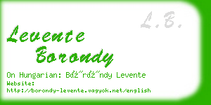 levente borondy business card
